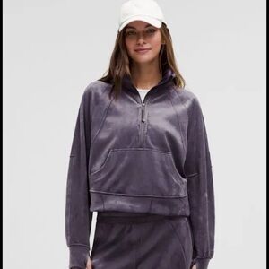 Lululemon scuba funnel-neck half zip velvet purple xs/s